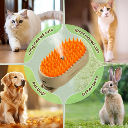 3-in-1 No-Rinse Pet Grooming Brush + Cleansing Solution