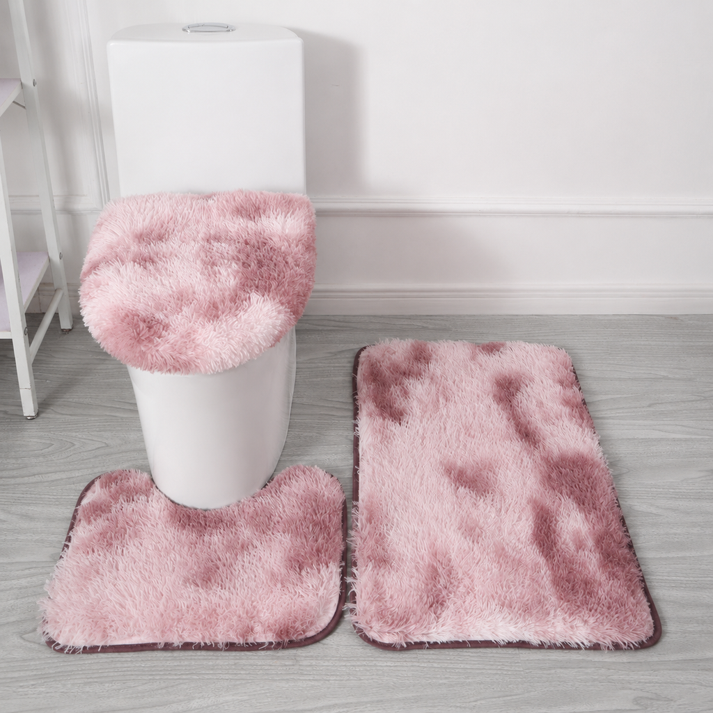 Tie-Dye Plush Bathroom Rug Set