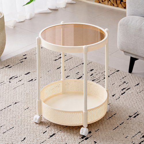 Modern Rolling Glass Side Table