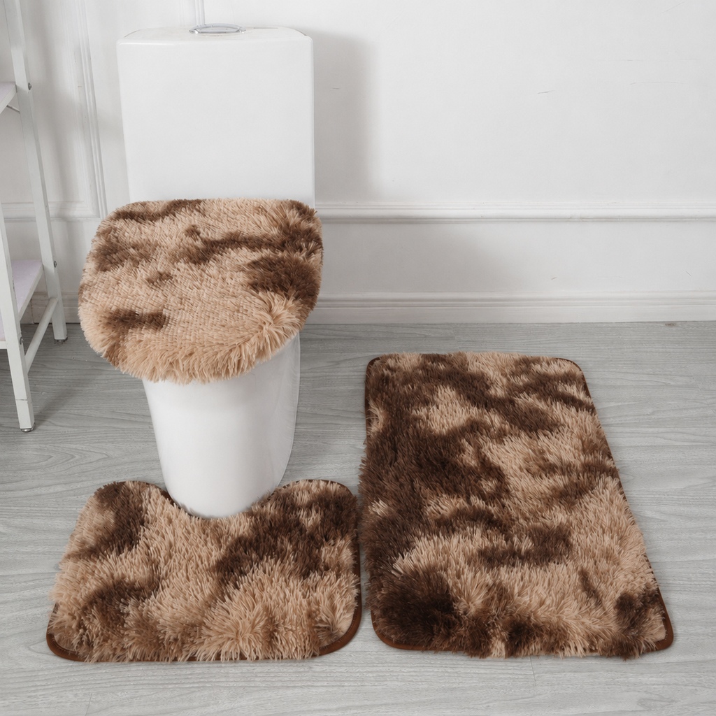 Tie-Dye Plush Bathroom Rug Set