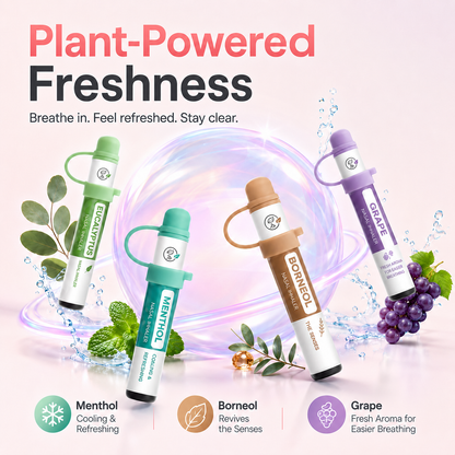 Plant-Based Herbal Nasal Inhaler – 4 Refreshing Scents