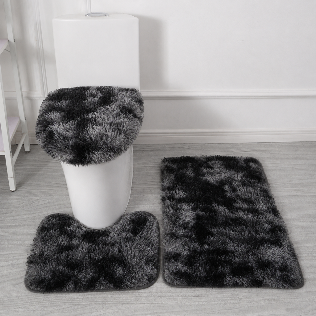 Tie-Dye Plush Bathroom Rug Set