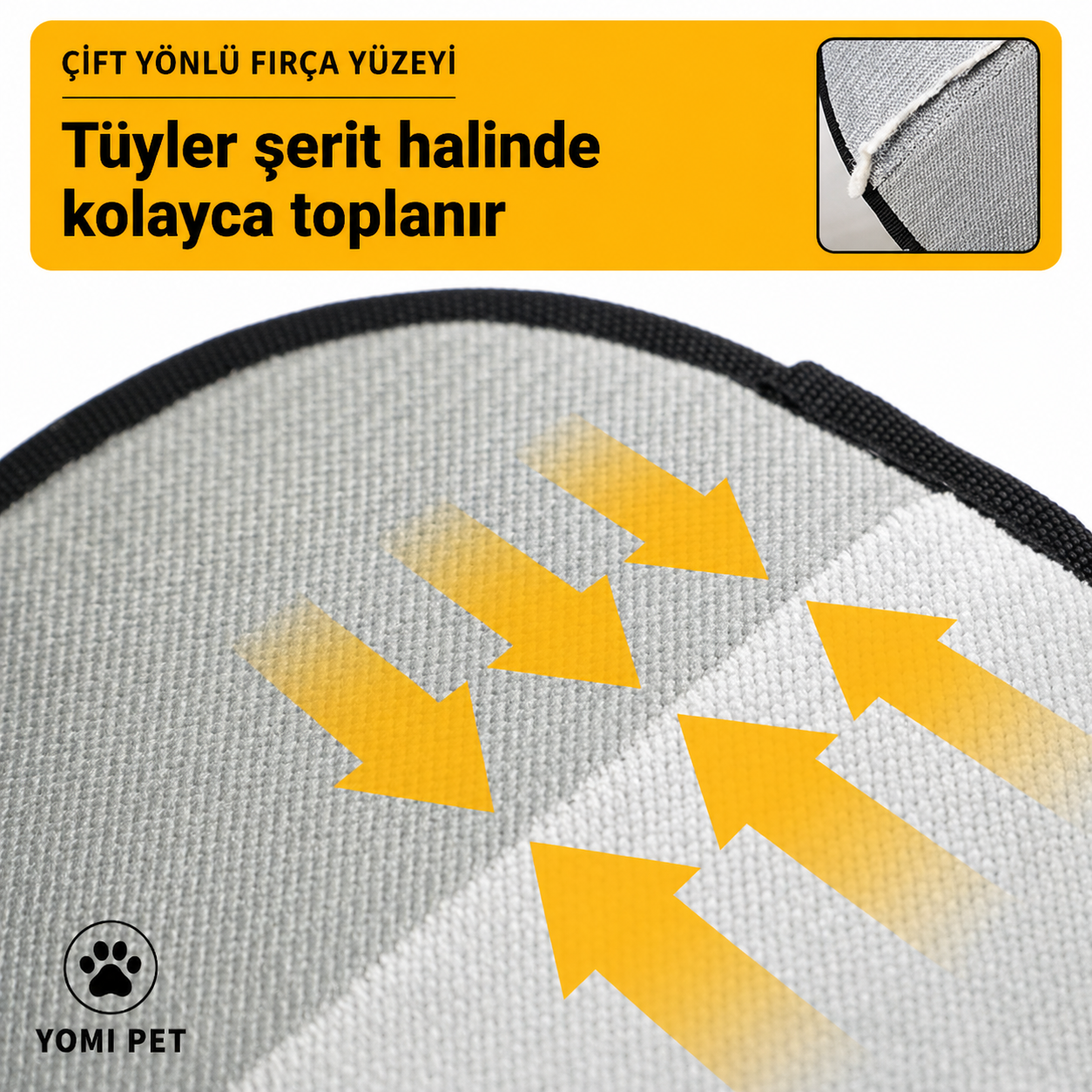 YOMI PET Tüy Toplayıcı Eldiven - Kedi & Köpek Tüyü Temizleyici