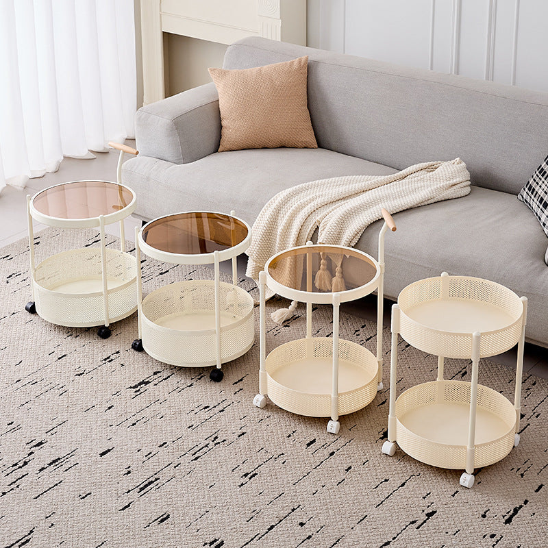 Modern Rolling Glass Side Table