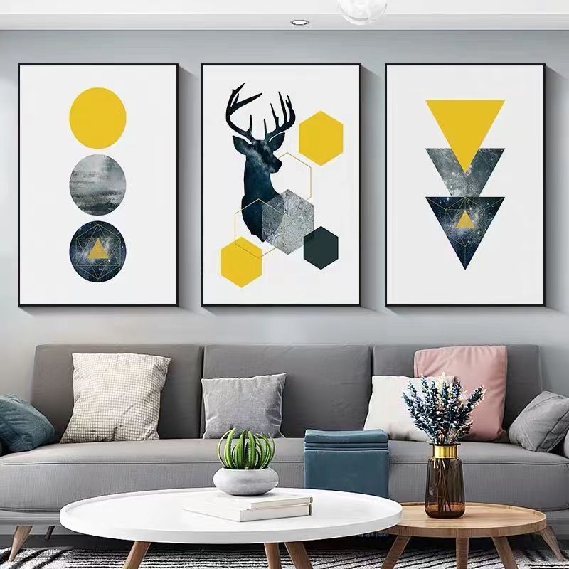 No-Drill 3-Panel Modern Wall Art Set