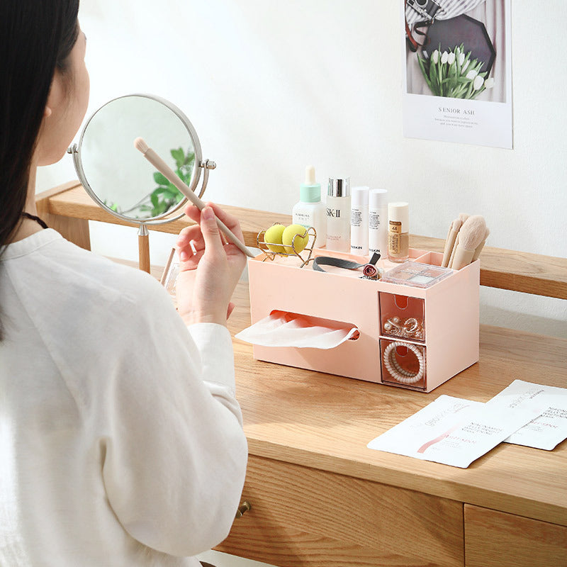 Multifunctional Tissue Box &amp; Desktop Organizer