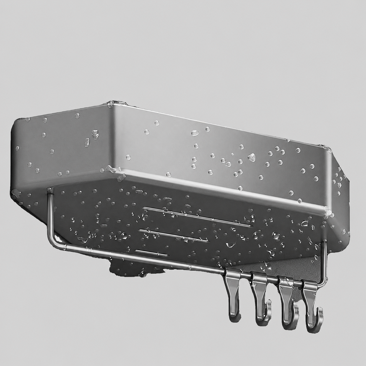 No-Drill Aluminum Corner Shower Shelf