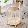 Modern Rolling Glass Side Table