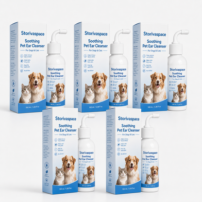 🐾 Soothing Pet Ear Cleanser – Gentle Wax, Odor & Itchy Ear Care for Dogs & Cats 💙